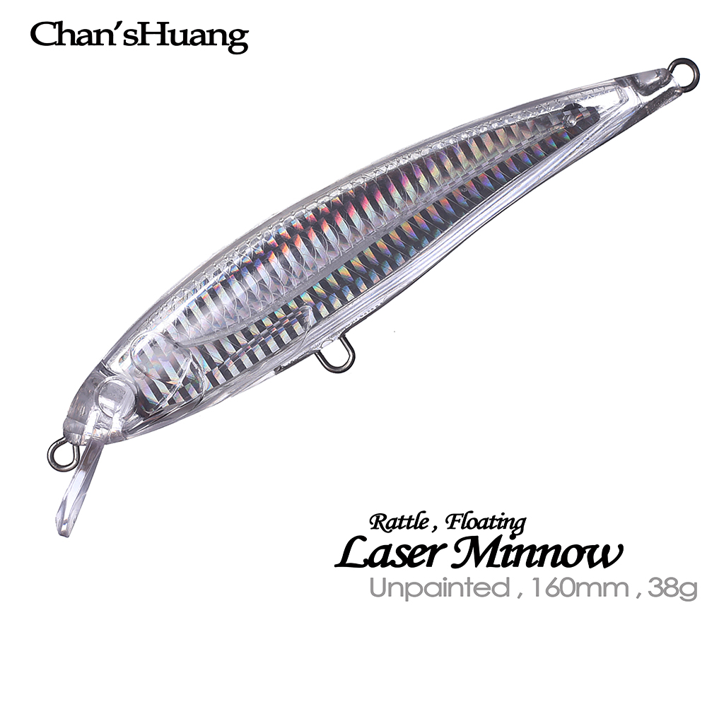 Fishing Equipment Kit - Chan'sHuang 미도색 블랭크 미끼, 레이저 미노우
