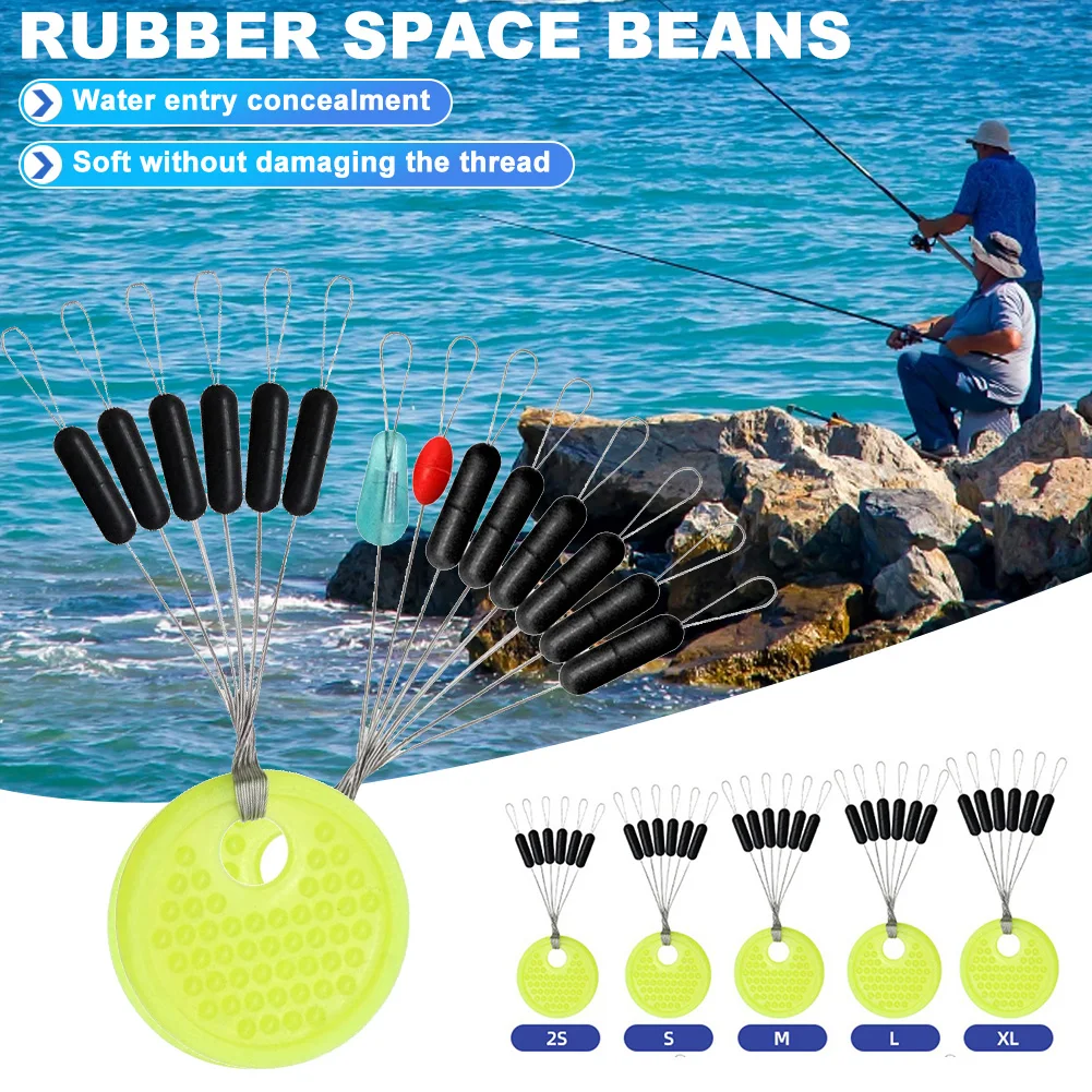 낚싯대 고무 스페이스 빈, 블랙 고무 타원형 스토퍼,  - Fishing Equipment And Gear 리뷰 및 가격