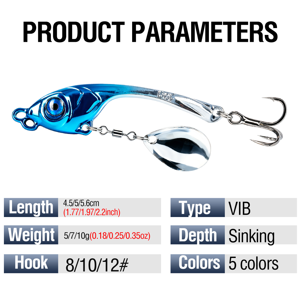 10개/박스 이중 홀 메탈 VIB 루어 5g 7g 10 - Fishing Equipment Kit 리뷰 및 가격