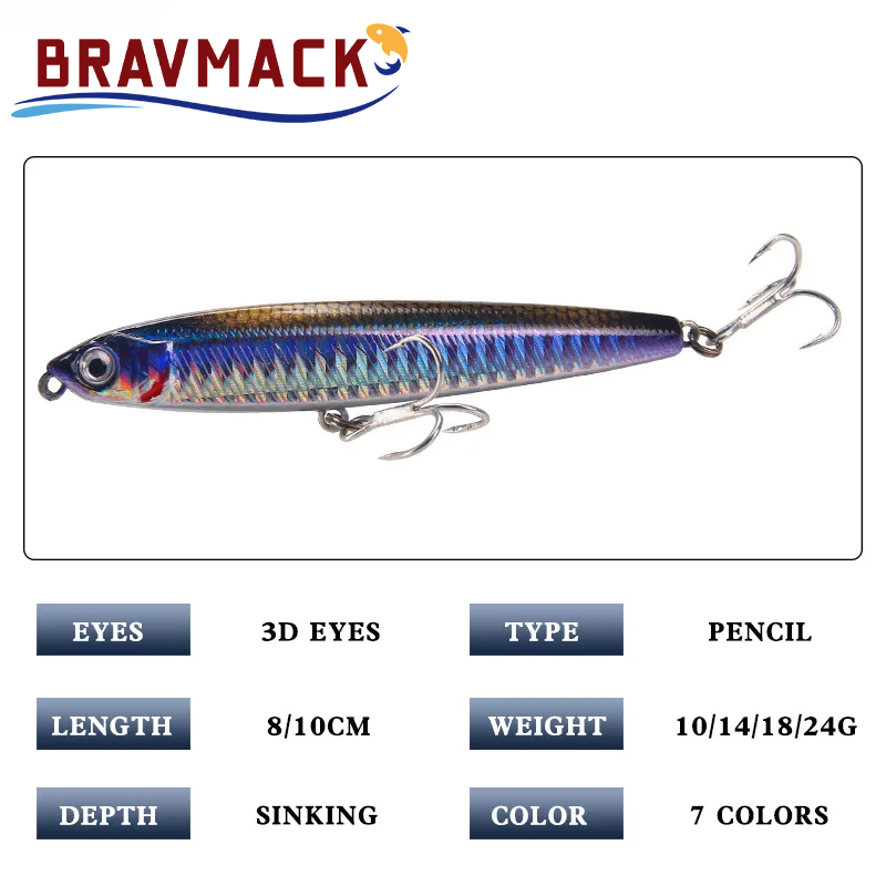 4pcs 전문가용 싱킹 펜슬 루어 세트 녹 방지 훅 진 - Fishing Equipment Kit 리뷰 및 가격